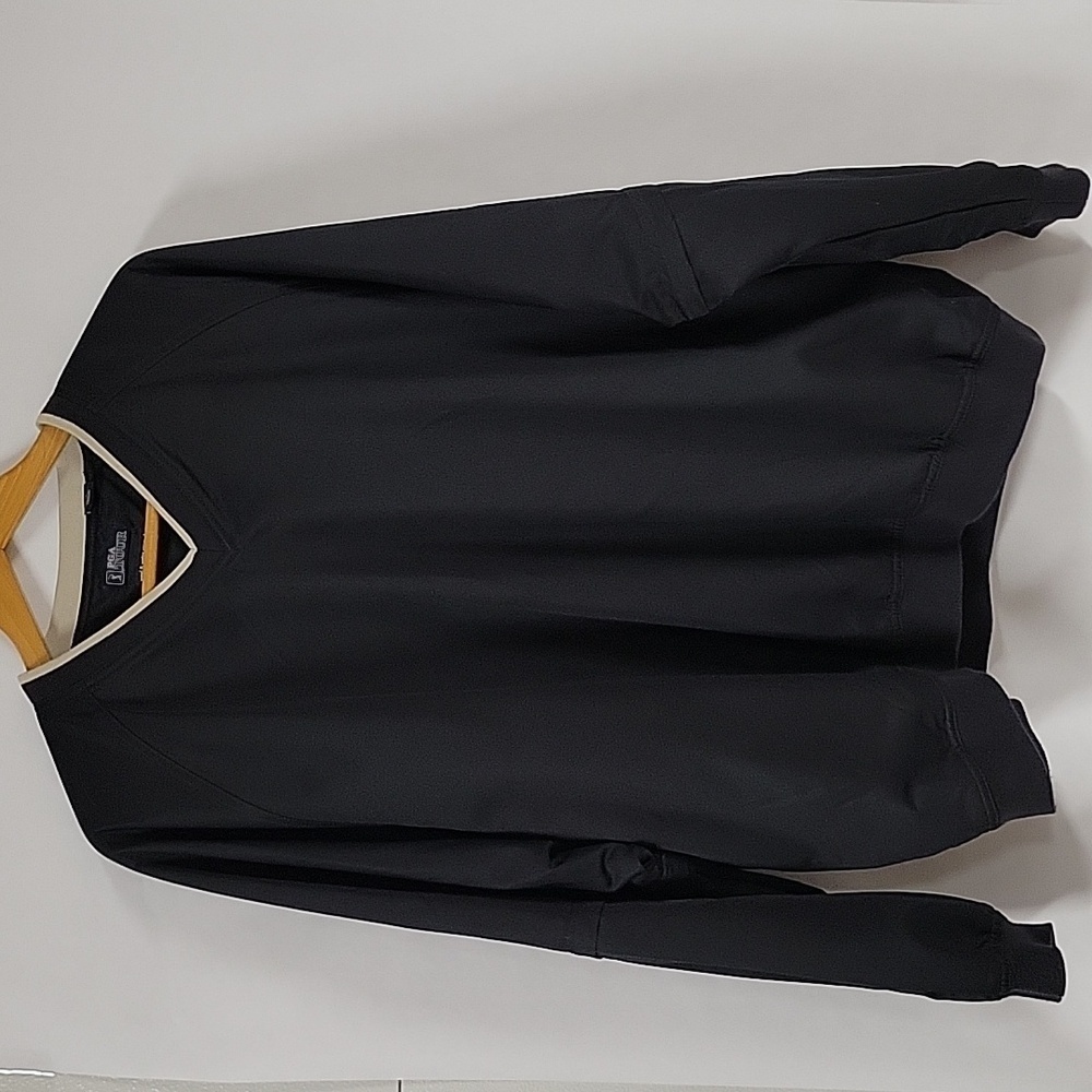 Men's Black PGA Tour Wind & Water Resistant Polyester V-Neck Pullover, Size XXL